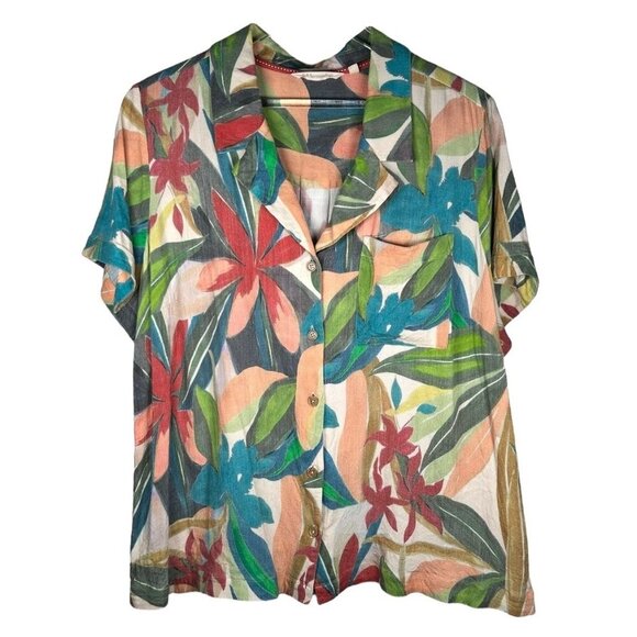 Soft Surroundings Hawaiian Shirt XL Floral Tropical Soft - Picture 1 of 5
